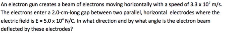 Solved An Electron Gun Creates A Beam Of Electrons Moving | Chegg.com