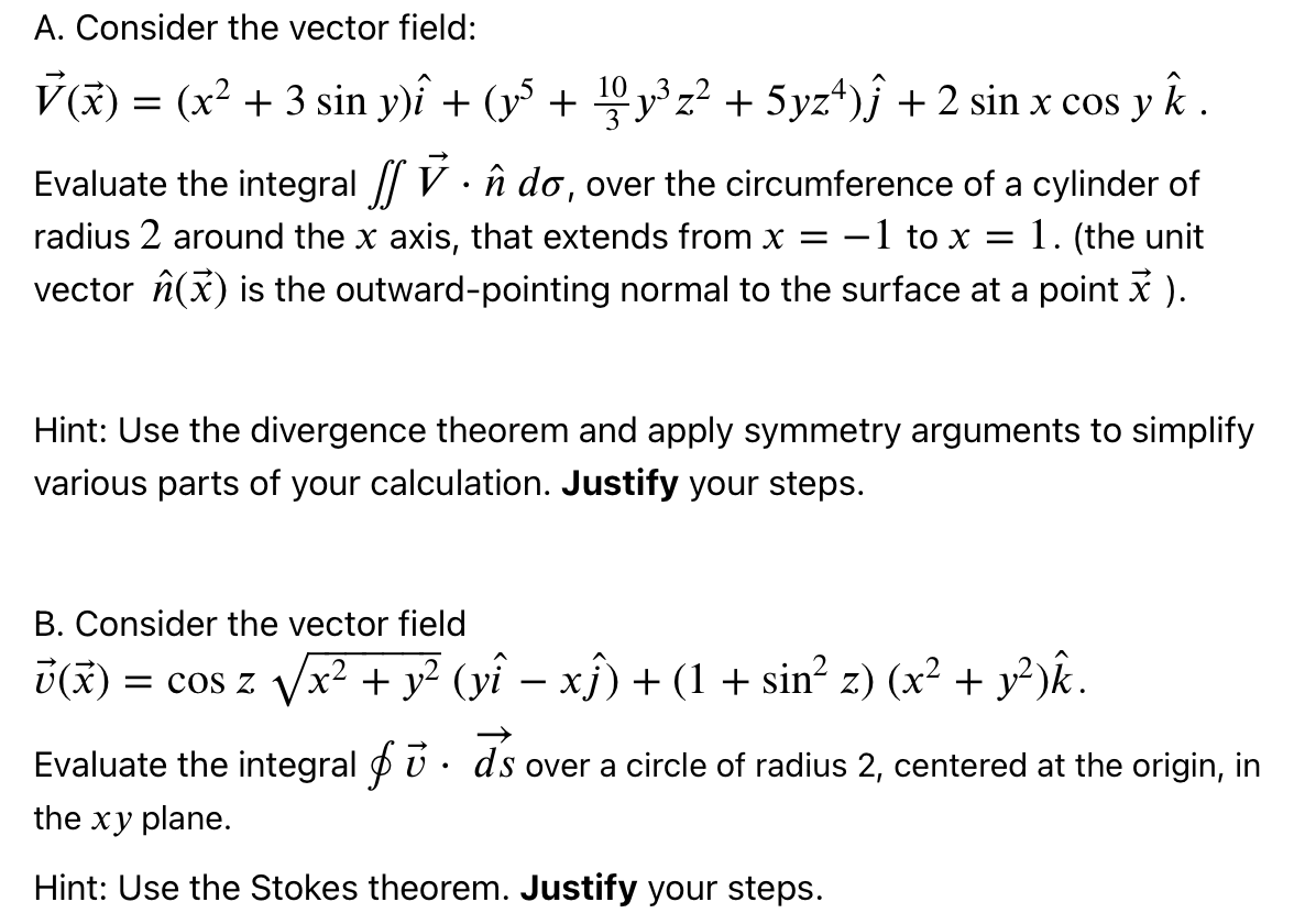 A Consider The Vector Field V X X 3 Sin Y Chegg Com