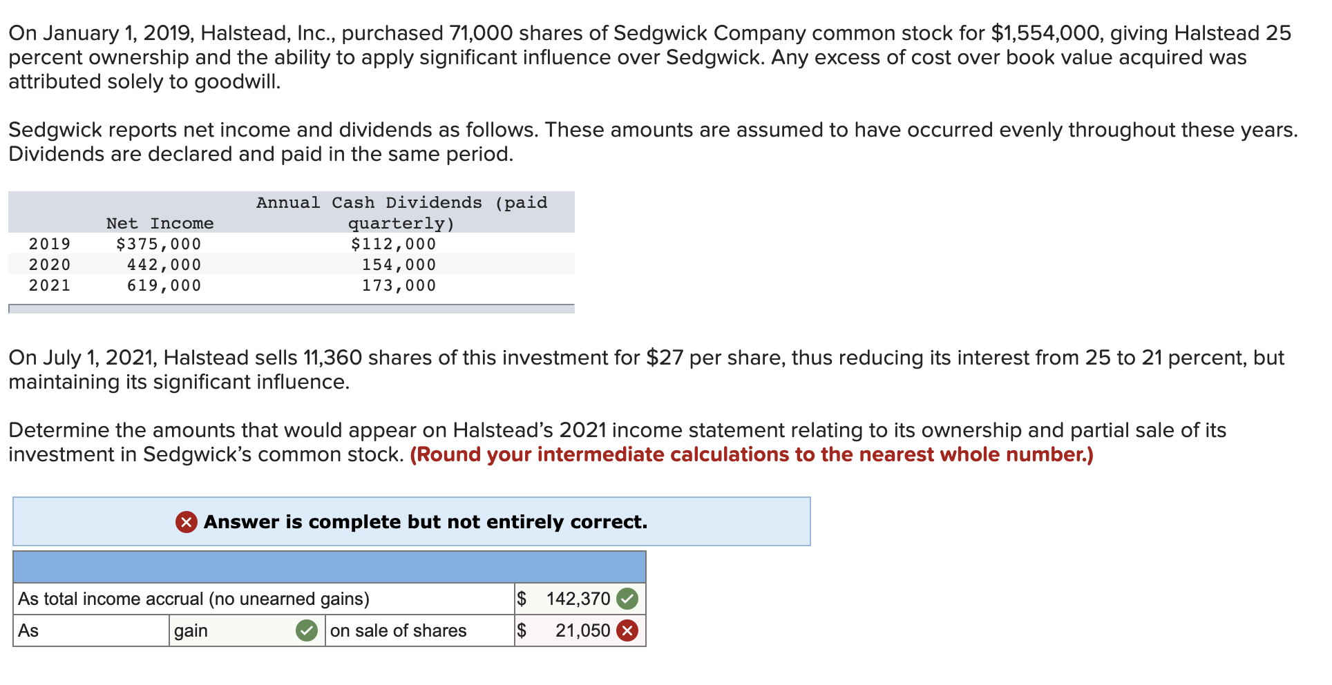 Solved On January 1, 2019, Halstead, Inc., purchased 71,000 | Chegg.com