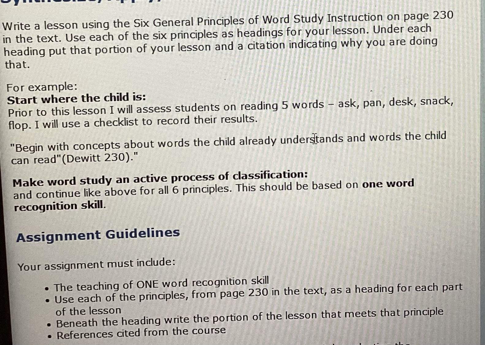 Solved Write a lesson using the Six General Principles of | Chegg.com