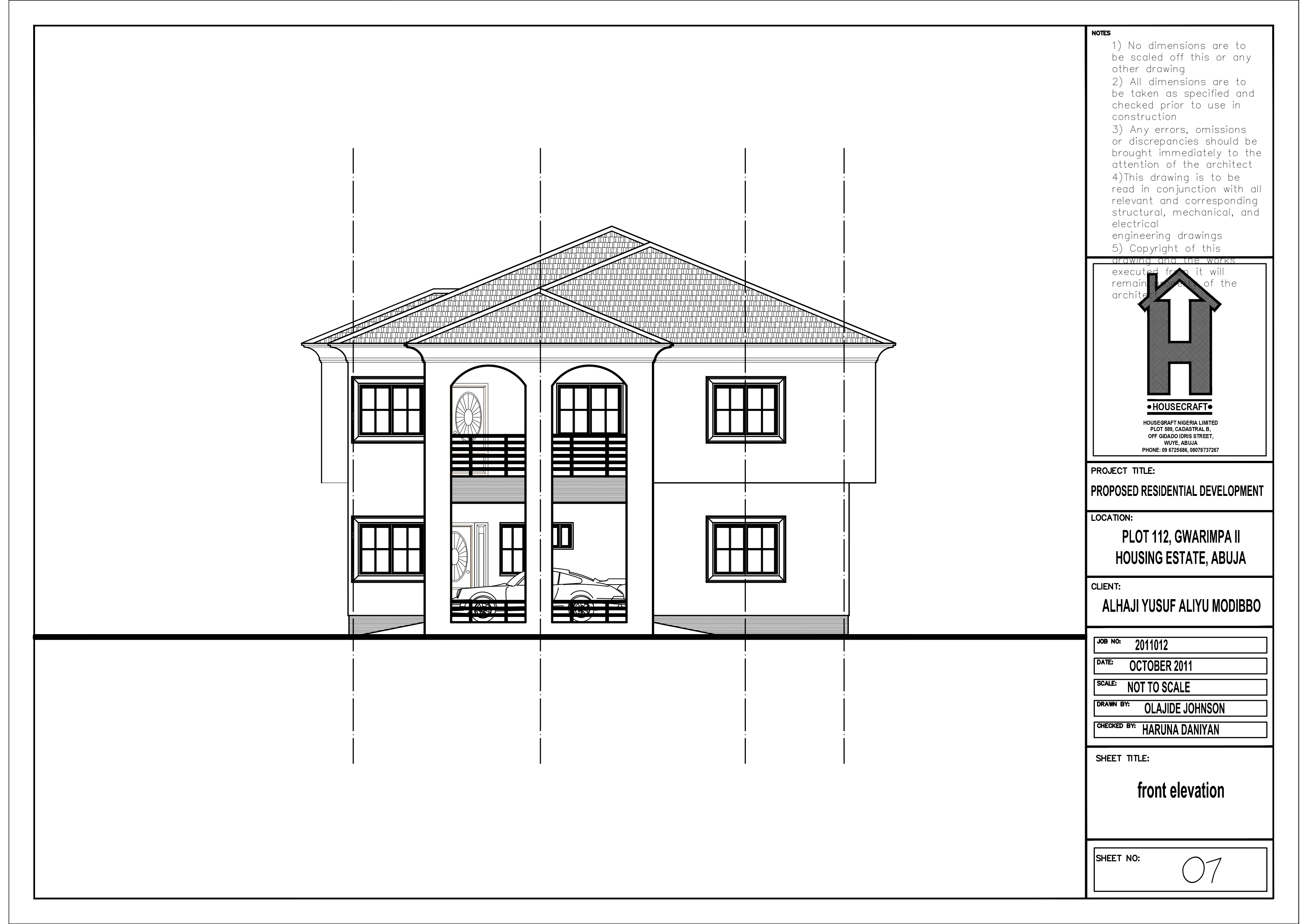 Find attached architectural drawings of a proposed