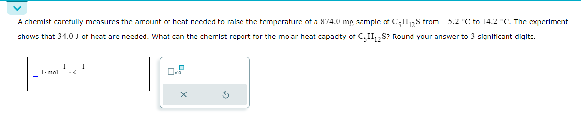 Solved A Chemist Carefully Measures The Amount Of Heat | Chegg.com