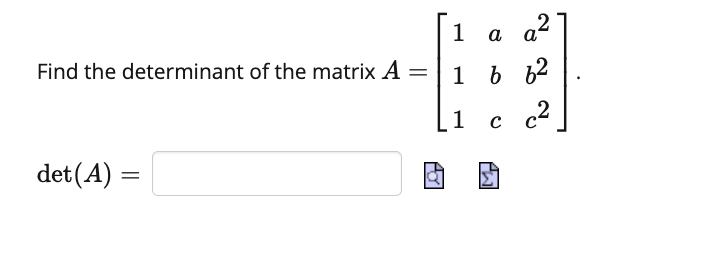 Solved Find the determinant of the matrix | Chegg.com