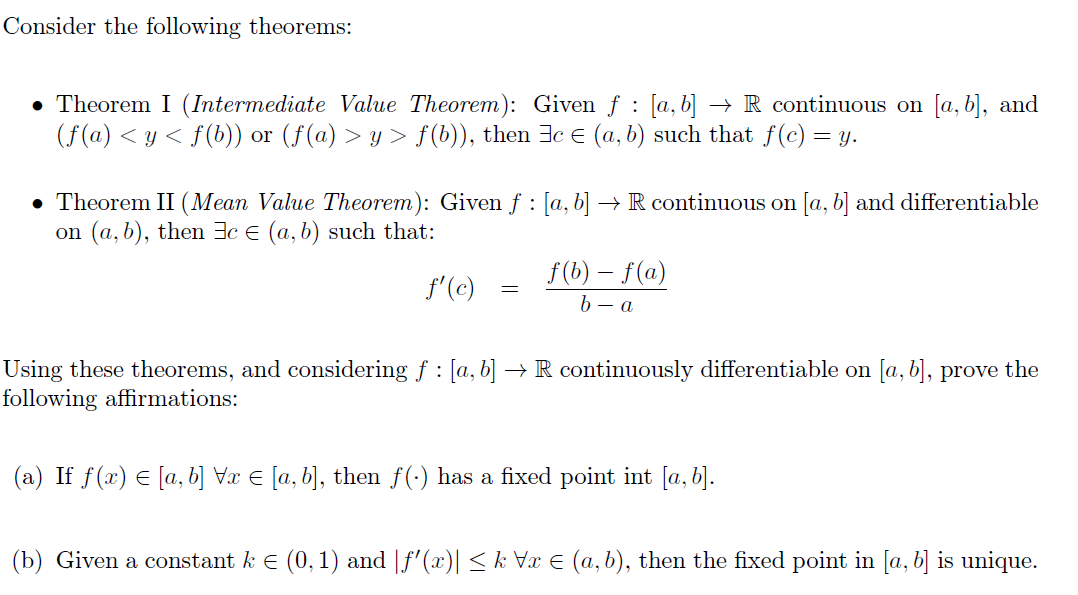 Solved Consider The Following Theorems: • Theorem I | Chegg.com