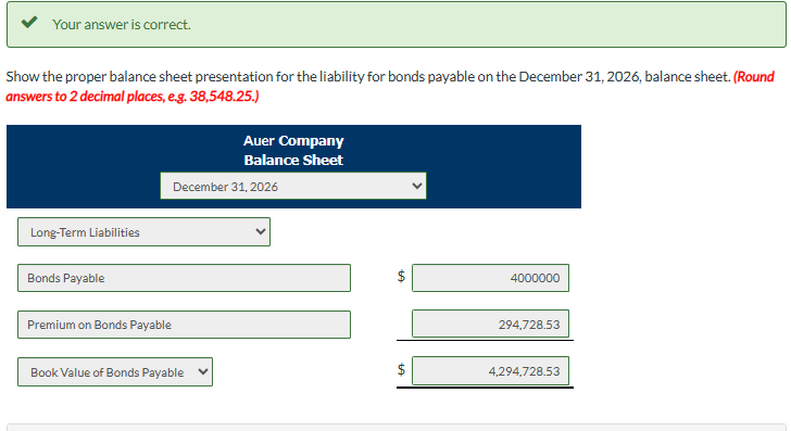Show the proper balance sheet presentation for the | Chegg.com