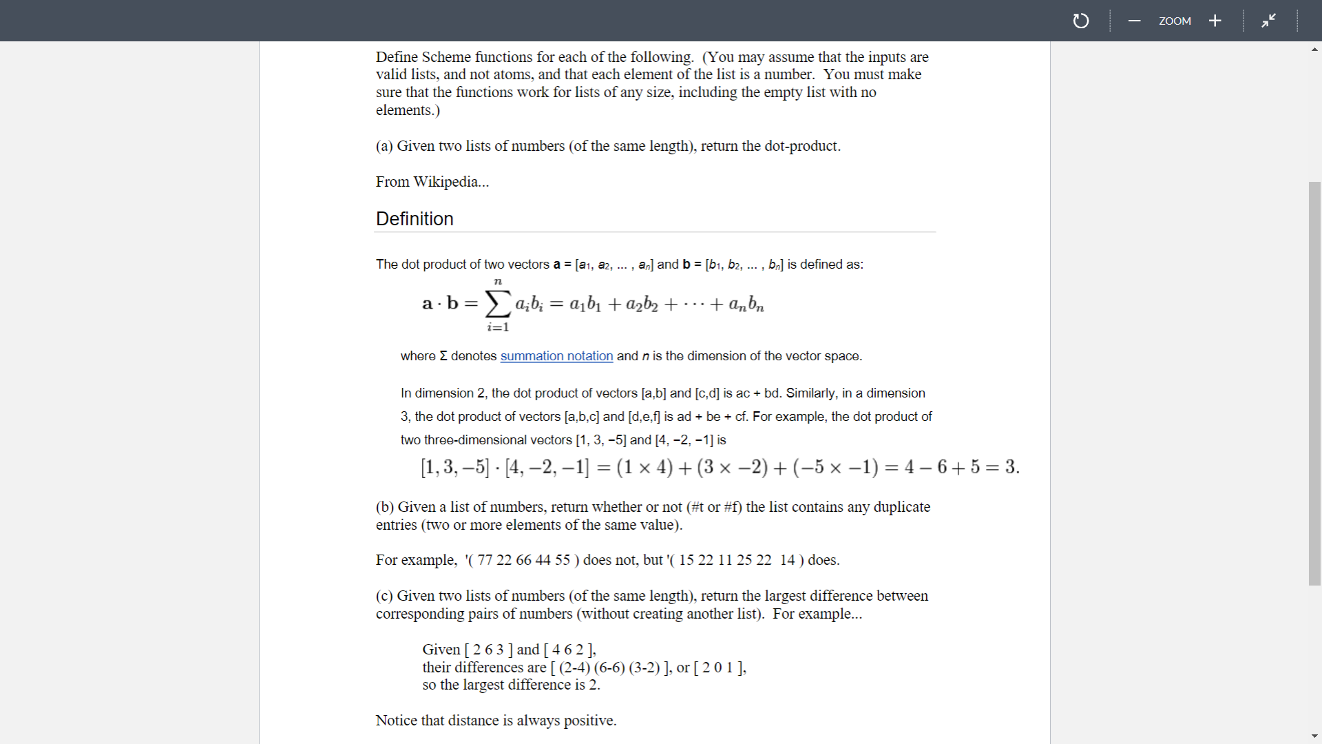 Solved Define Scheme functions for each of the following. | Chegg.com