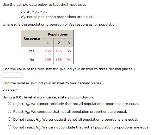 Solved Use the sample data below to test the hypotheses Ho: | Chegg.com