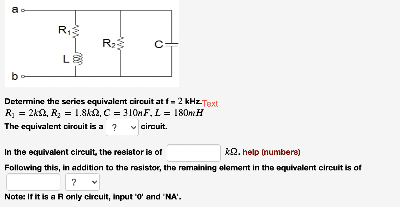 Solved ao RIS RS C LB b Determine the series equivalent | Chegg.com