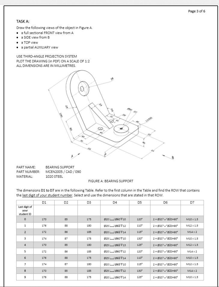 Solved Draw the following views of the object in Figure A. • | Chegg.com