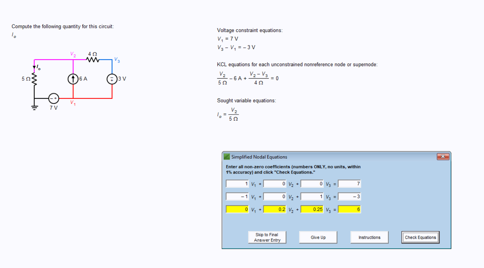 Solved Compute the following quantity for this circuit: 1. | Chegg.com