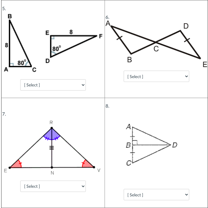 Solved Determine if the two triangles are congruent. If they | Chegg.com