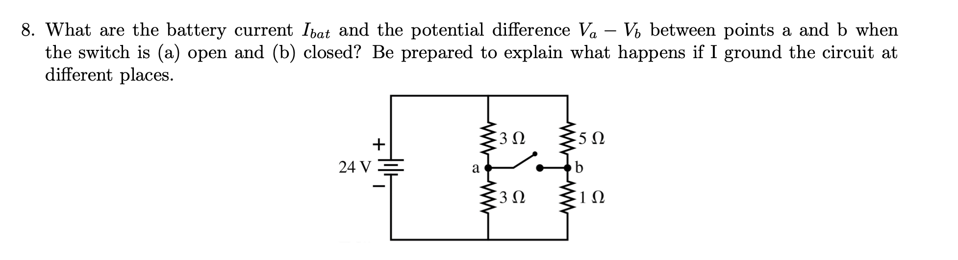 Solved 8 What Are The Battery Current Ibat And The Poten Chegg Com