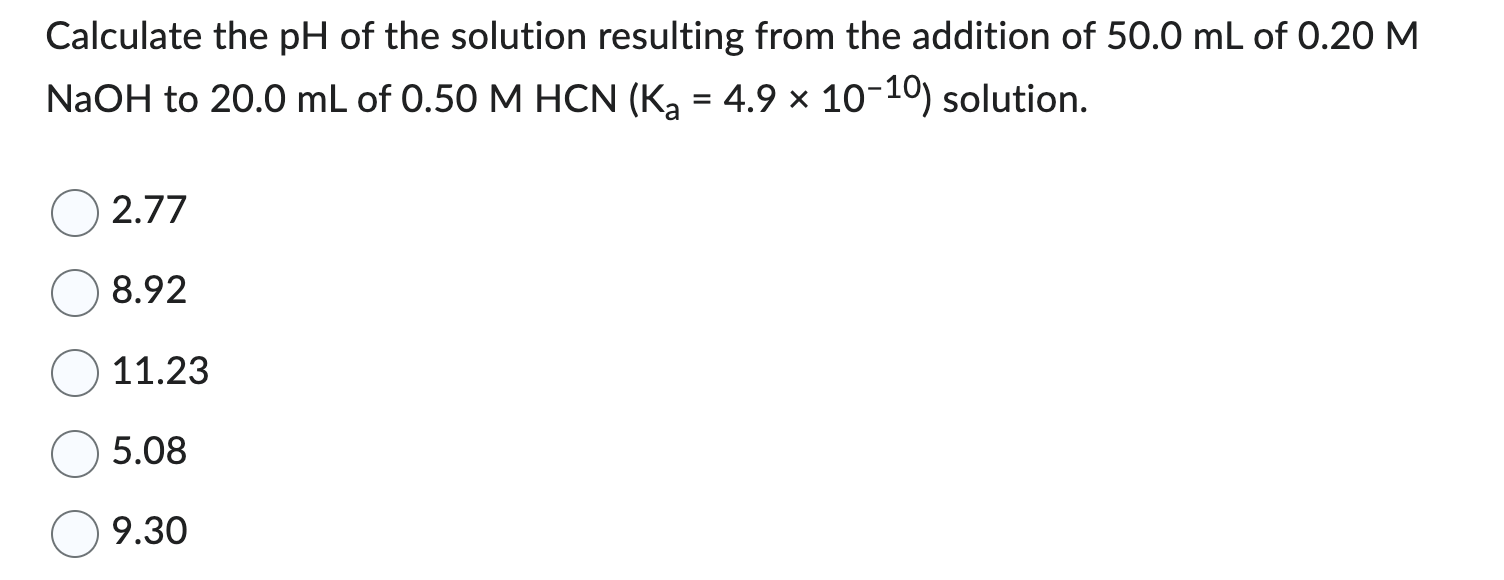 calculate ph of resulting solution