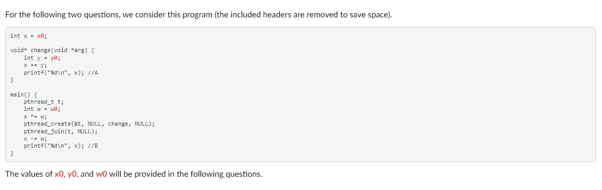 Solved For the following two questions, we consider this | Chegg.com