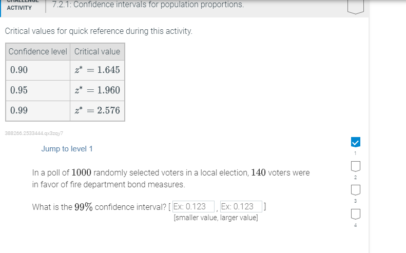 Solved ACTIVITY 7.2.1: Confidence intervals for population | Chegg.com