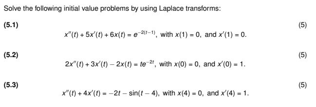 Solved Solve the following initial value problems by using | Chegg.com