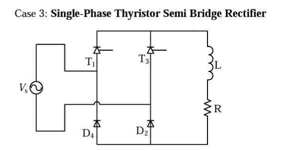 Single phase deals thyristor bridge rectifier