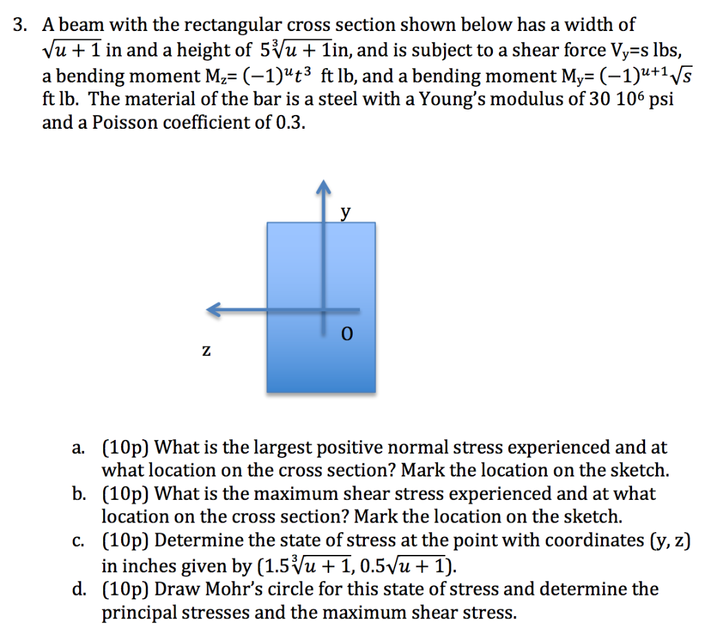 Solved 3. A beam with the rectangular cross section shown | Chegg.com