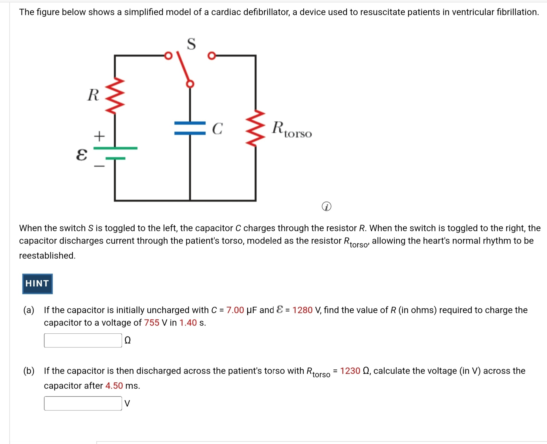 Solved The figure below shows a simplified model of a | Chegg.com