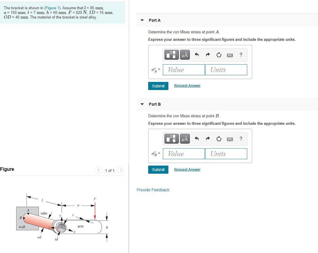 Solved The Bracket Is Shown In (Figure 1). Assume That I = | Chegg.com