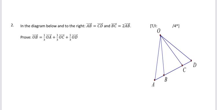 Solved 2. /4*] In the diagram below and to the right: AB = | Chegg.com