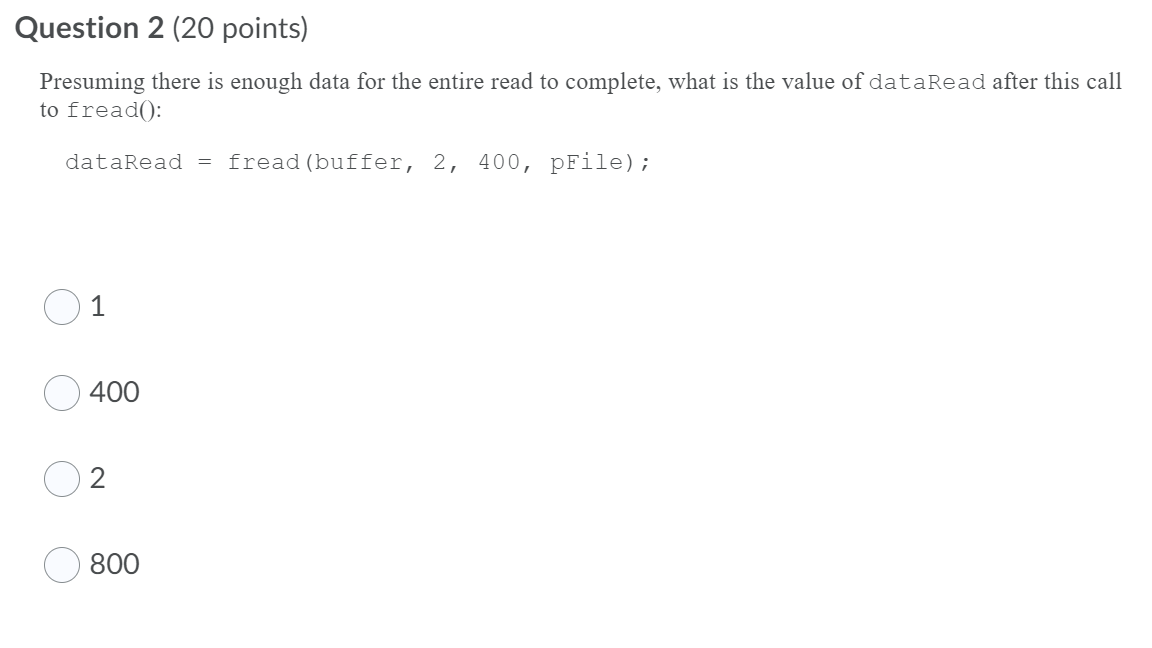 Solved Question 2 (20 points) Presuming there is enough data | Chegg.com