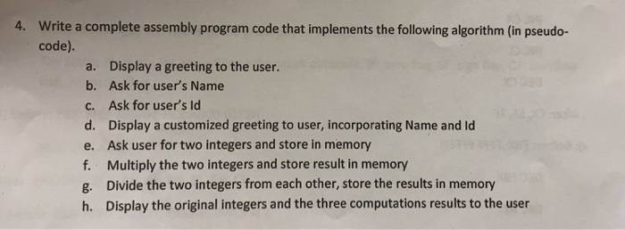 Solved Write a complete assembly program code that | Chegg.com