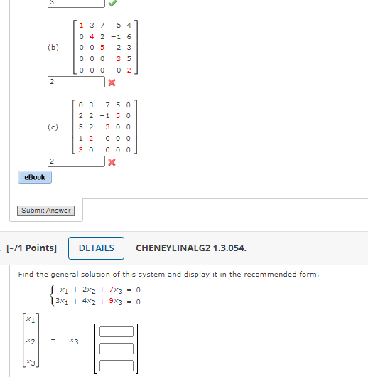 Solved (b) 1 3 7 5 4 0 4 2 -1 6 0 0 5 2 3 0 0 0 3 5 0 0 0 02 | Chegg.com