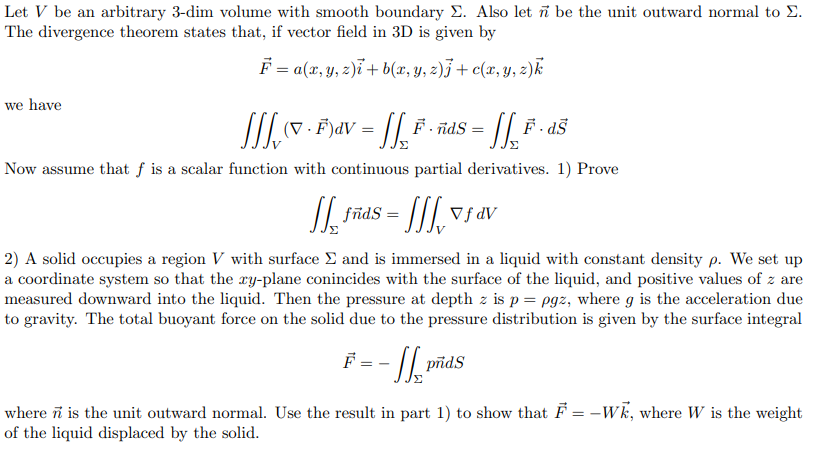 Let V Be An Arbitrary 3 Dim Volume With Smooth Bou Chegg Com