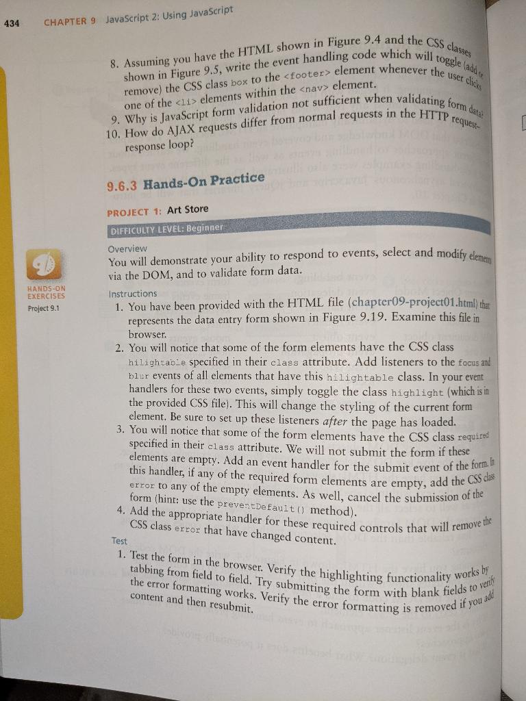 Follow the steps listed for Project 1 (Chapter 9) on | Chegg.com