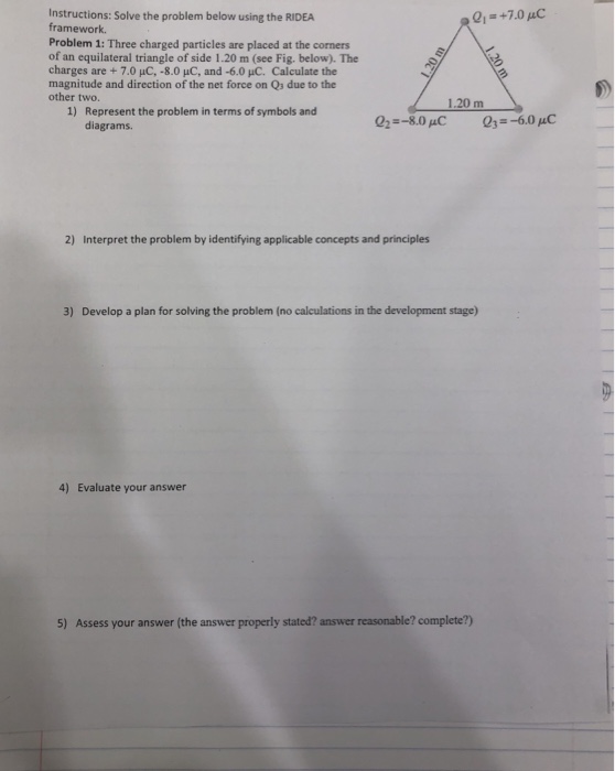 Solved Instructions: Solve the problem below using the RIDEA | Chegg.com