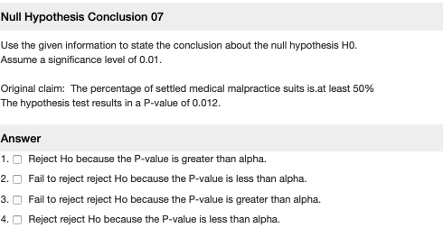 null hypothesis conclusion example