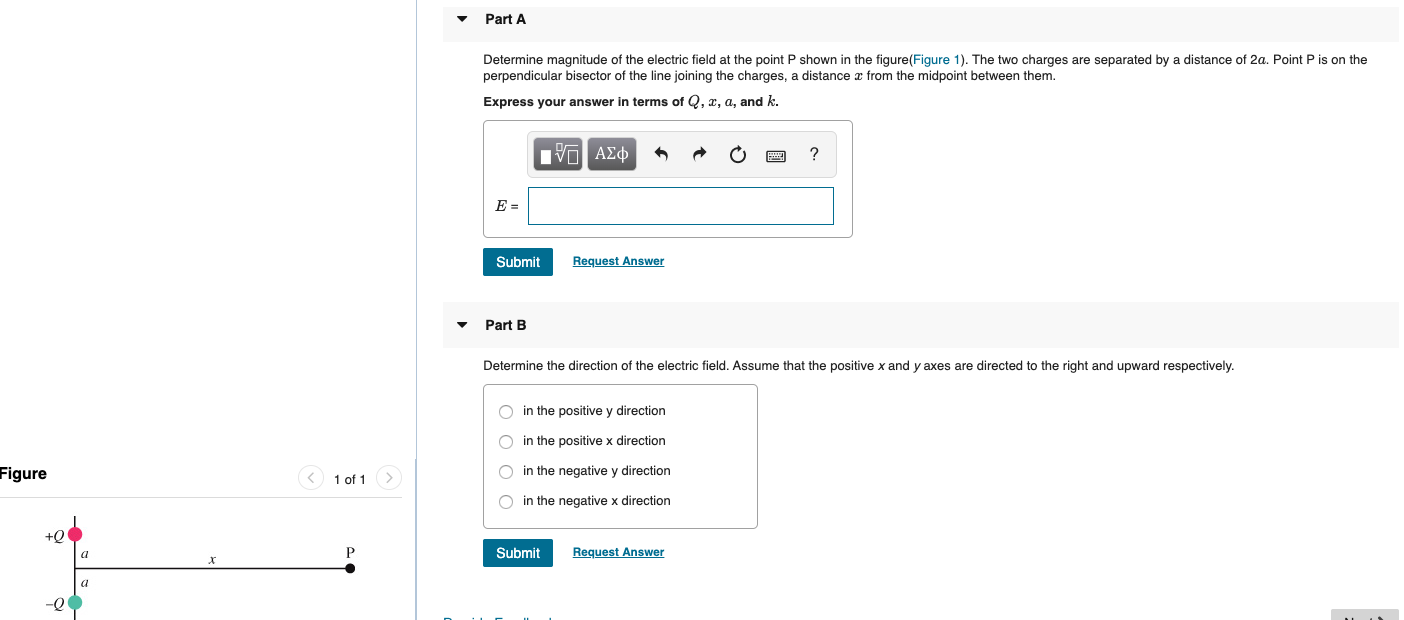 Solved Part A Determine magnitude of the electric field at | Chegg.com