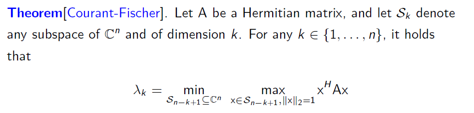 Solved Theorem Courant Fischer Let A Be A Hermitian Chegg Com