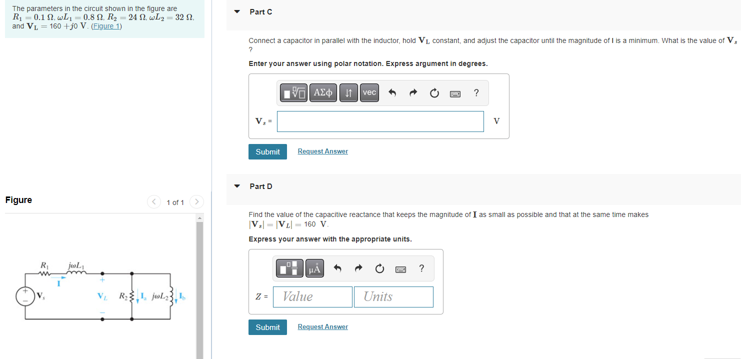 Solved The parameters in the circuit shown in the figure are | Chegg.com