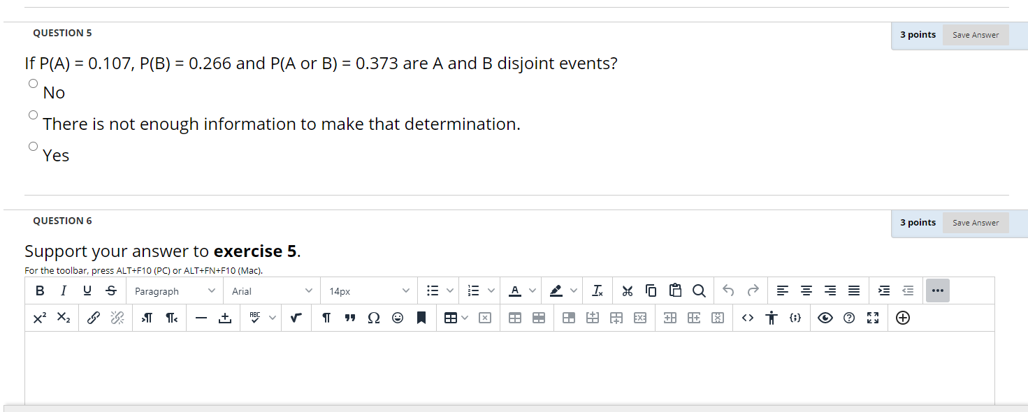 Solved Question 5 3 Points Save Answer If P A 0 107 P Chegg Com