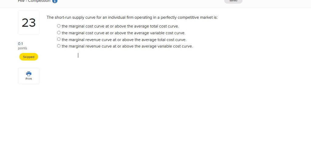 solved-the-short-run-supply-curve-for-an-individual-firm-chegg