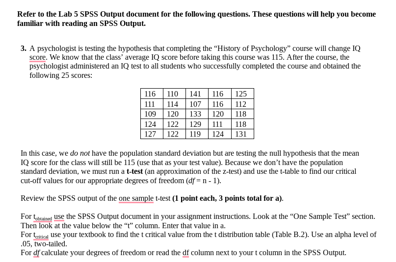 Solved Refer to the Lab 5 SPSS Output document for the | Chegg.com