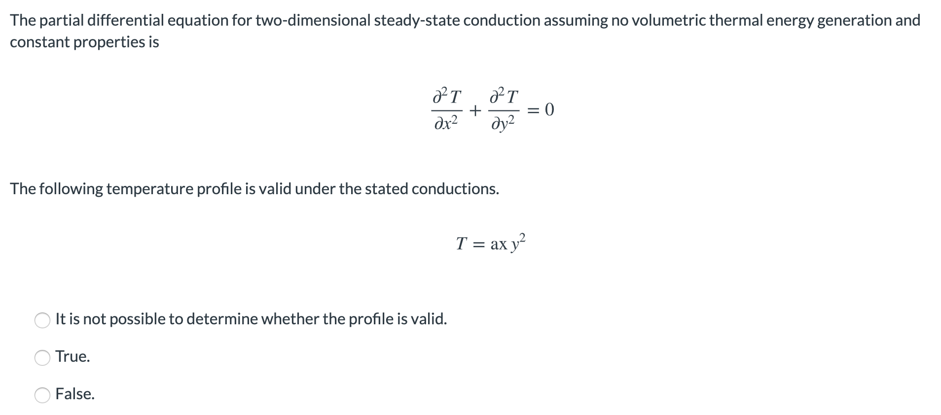 Solved The partial differential equation for twodimensional