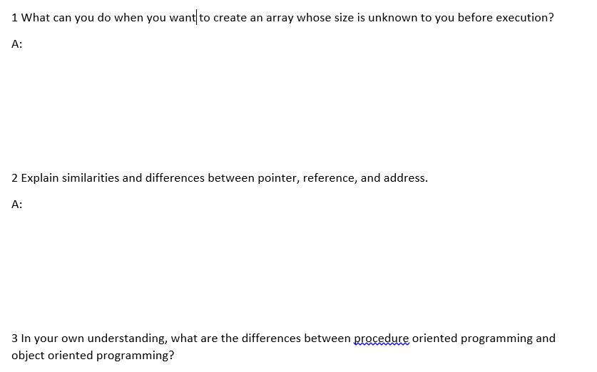 Solved 1 What can you do when you want| to create an array | Chegg.com