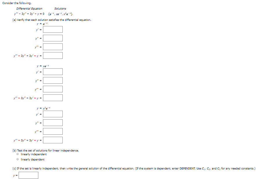 Solved Consider the following Differential Equation | Chegg.com