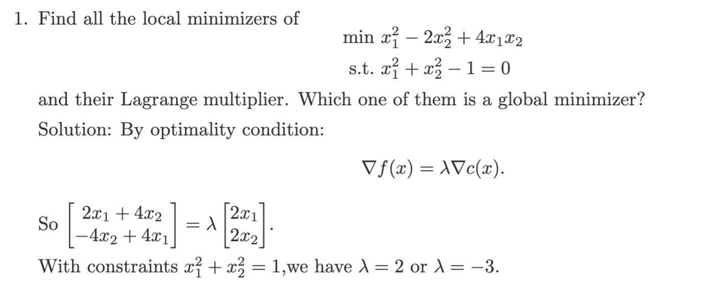 Solved Can someone explain to me how do we get lamba = 2 and | Chegg.com