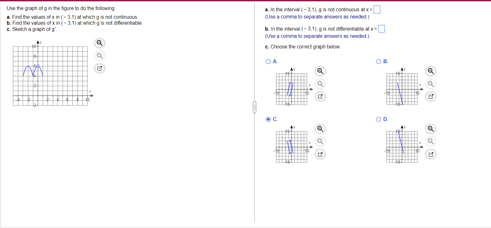 Solved Use the graph of g in the figure to do the following. | Chegg.com