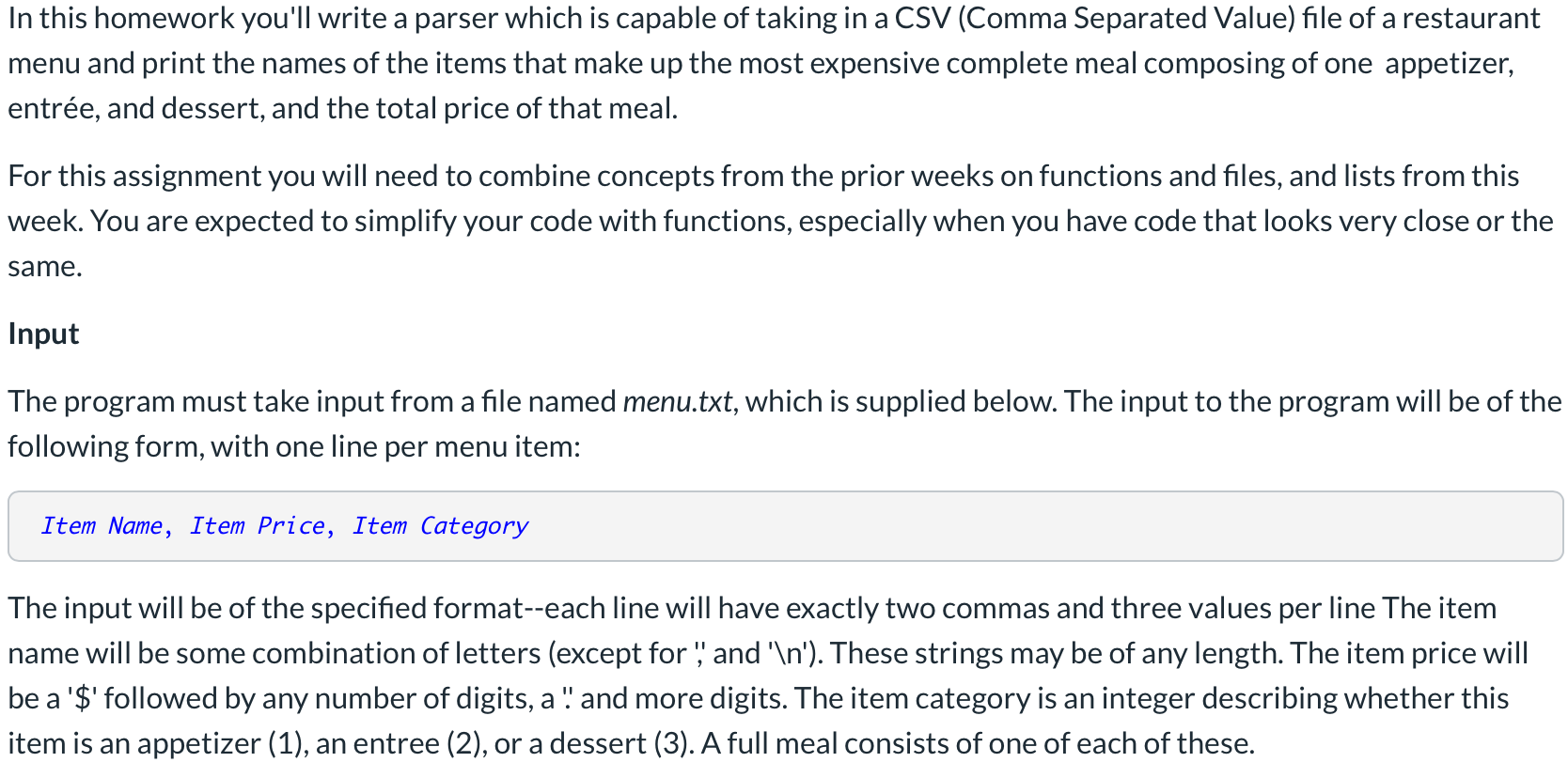 Solved In this homework you'll write a parser which is | Chegg.com