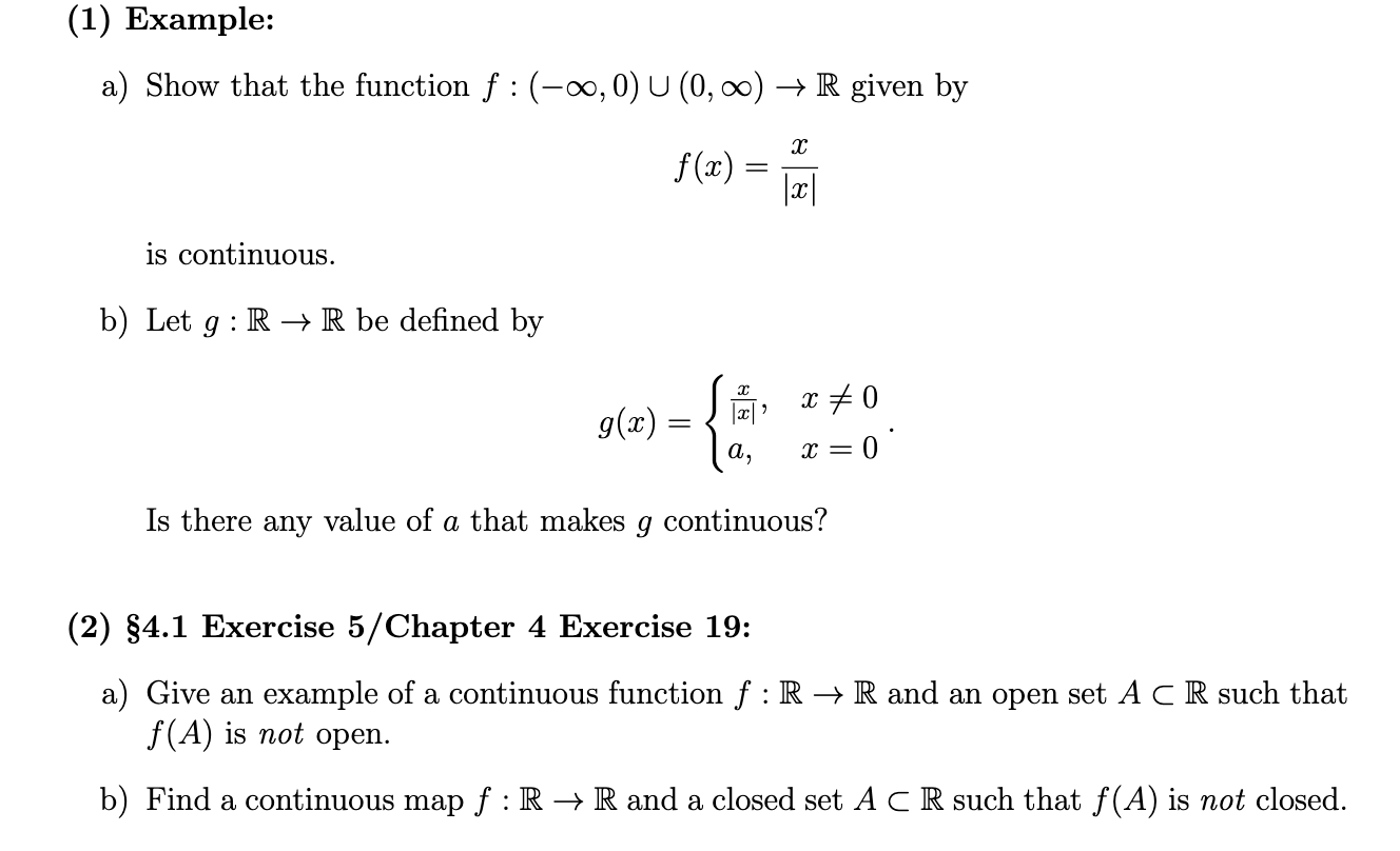 Solved A Show That The Function F −∞ 0 ∪ 0 ∞ →r Given By