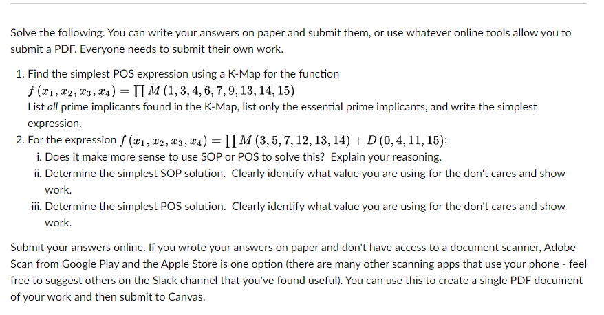 Solved = Solve the following. You can write your answers on | Chegg.com
