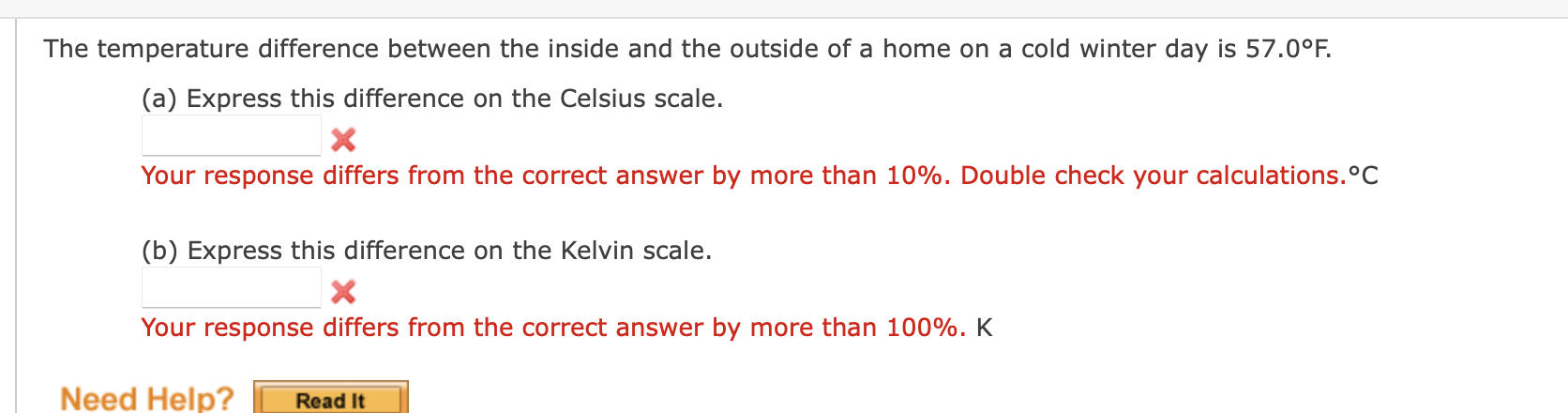 Solved The temperature difference between the inside and the | Chegg.com