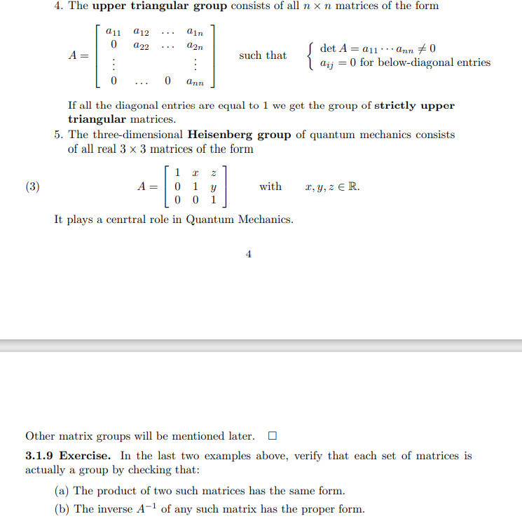 Solved 4. The upper triangular group consists of all n x n | Chegg.com