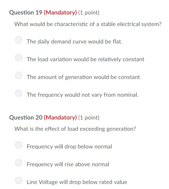 Solved Question 17 (Mandatory) (1 point) Which type of power | Chegg.com