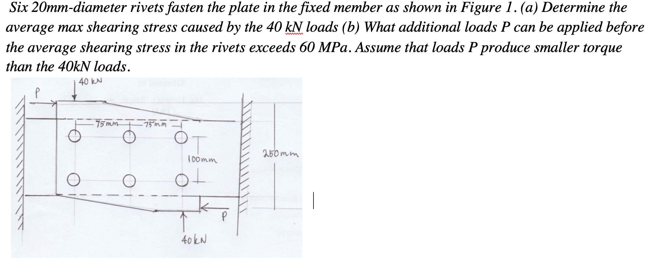 Solved Six 20mmdiameter rivets fasten the plate in the